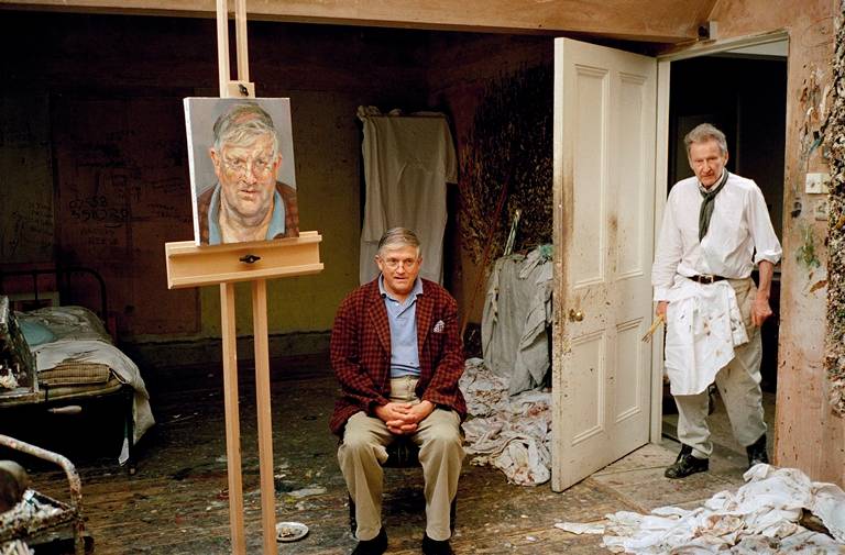 Lucian Freud com David Hockney, também pelas lentes de Dawson