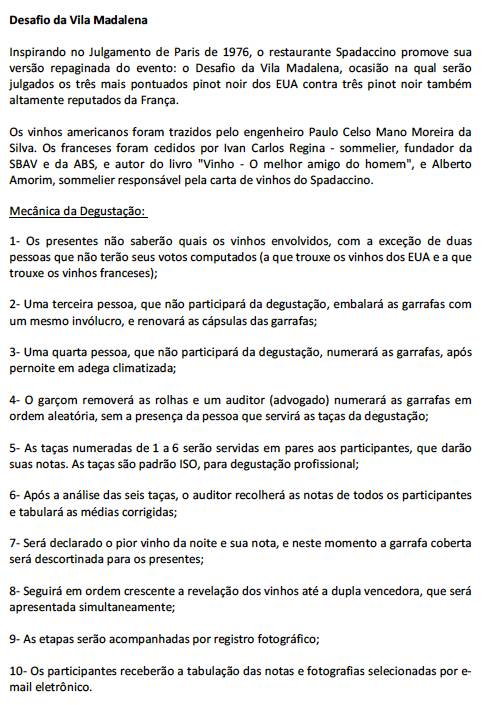 Regras do Desafio da Vila Madalena