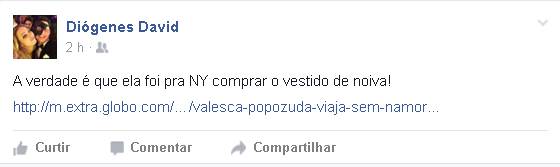 Valesca Popozuda viaja para Nova York sem o namorado e ele entrega o real motivo do passeio