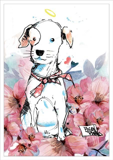 Artista faz desenhos de animais em aquarela. Dá para pedir o seu sob encomenda