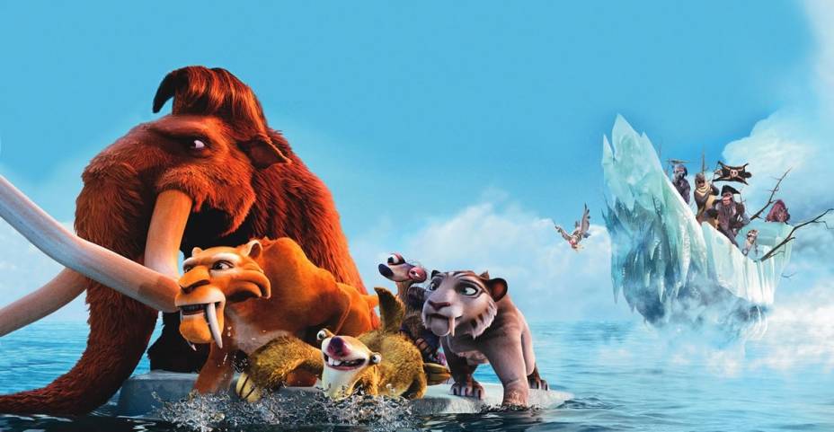 Perigo no mar em A Era do Gelo 4: personagens perseguidos por piratas e mutantes Perigo no mar em A Era do Gelo 4: personagens perseguidos por piratas e mutantes