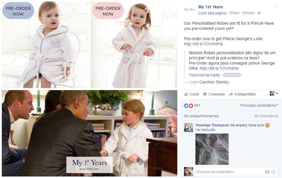 Pijama que príncipe George usou está esgotado nas lojas; conheça a peça em detalhes