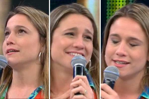 Fã da dupla Sandy & Junior, Fernanda Gentil recebe ligação surpresa de Junior Lima no ‘Domingão do Faustão’