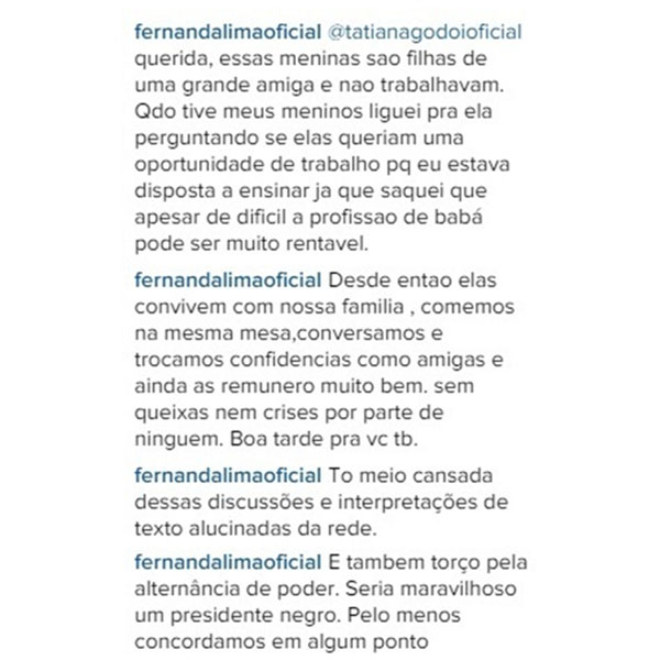 Fernanda Lima é acusada de racismo após publicar foto das babás dos filhos na internet