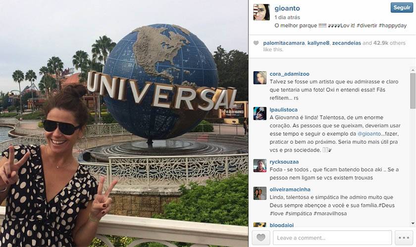 Giovanna Antonelli se irrita com internauta que a criticou no Instagram