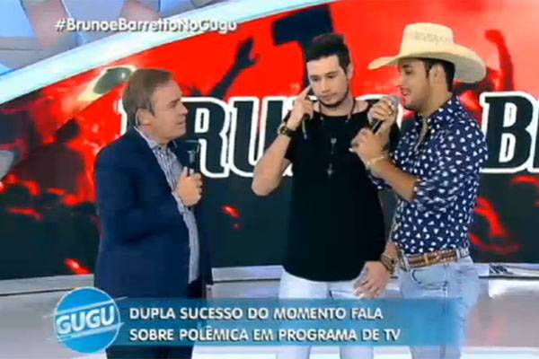 Gugu deixa dupla Bruno & Barreto às escuras e gafe vira piada na internet