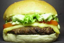 Hambúrguer da lanchonete Guitar Burger Hambúrguer da lanchonete Guitar Burger