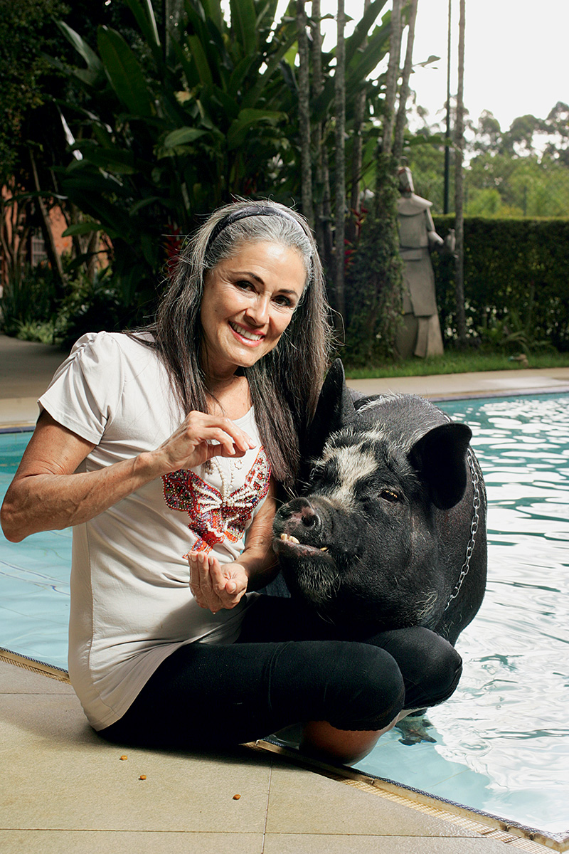 Eu e meu pet: Maria Eugenia e a porca Gypsy