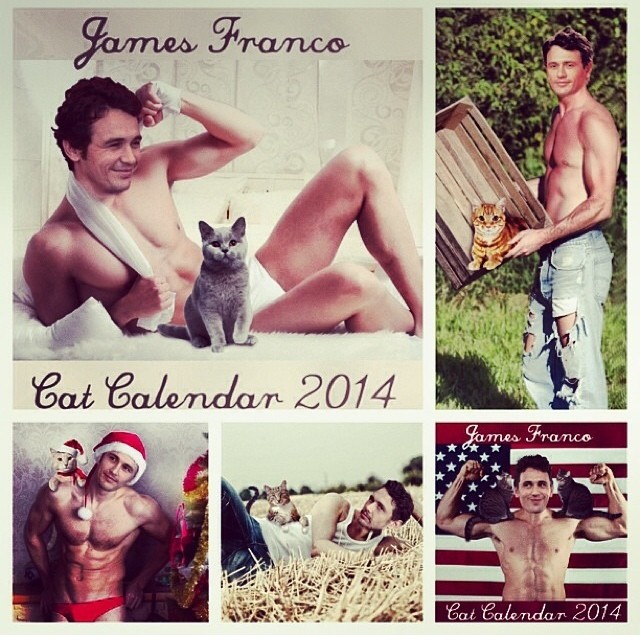 James Franco surge em poses sensuais em calendário de 2014