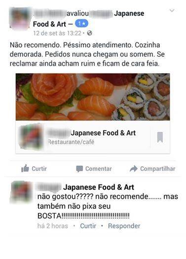 Cliente reclama de restaurante no Facebook e recebe ofensas como resposta
