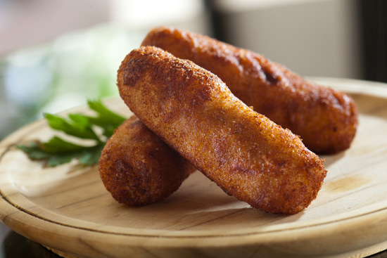 A croqueta de jamón do La Madrileña A croqueta de jamón do La Madrileña