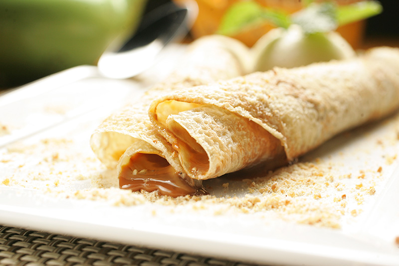 Panqueca de doce de leite, em estilo clássico Panqueca de doce de leite, em estilo clássico