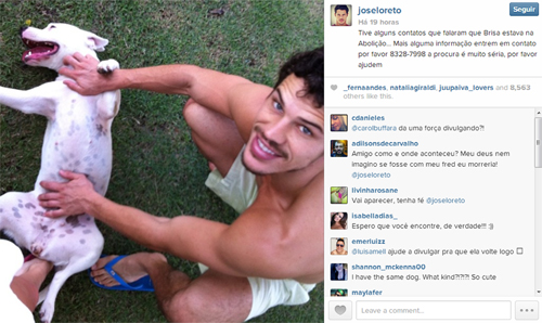 José Loreto e Débora Nascimento mobilizam fãs e famosos na internet para encontrar cachorrinha Brisa