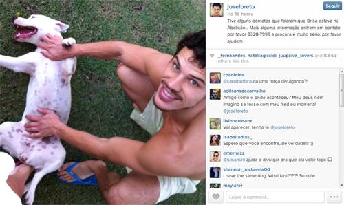 José Loreto e Débora Nascimento mobilizam fãs e famosos na internet para encontrar cachorrinha Brisa