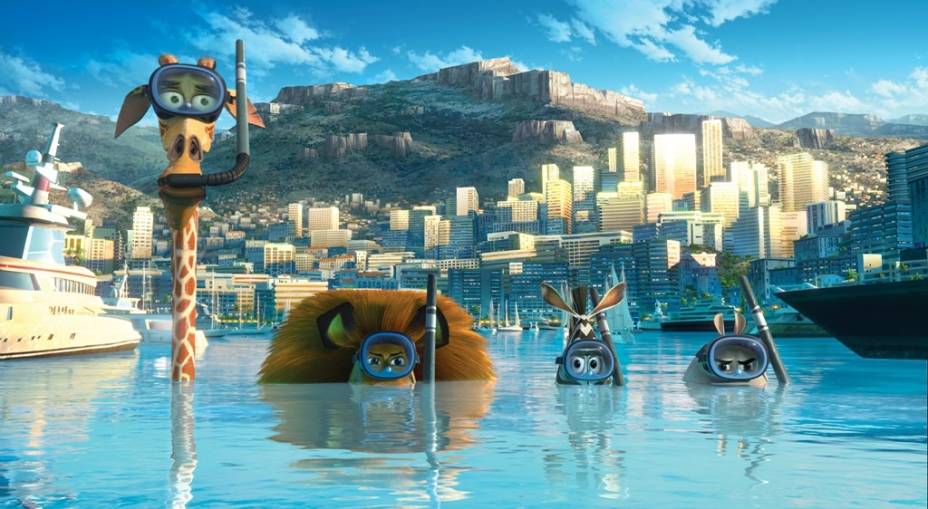 Madagascar 3: a girafa Melman, o leão Alex, a zebra Marty e a hipopótama Gloria decidem deixar a África Madagascar 3: a girafa Melman, o leão Alex, a zebra Marty e a hipopótama Gloria decidem deixar a África