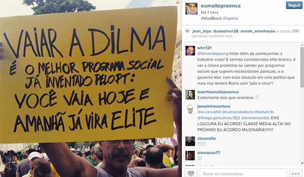 Maitê Proença ironiza comentários sobre “elite branca” em manifestações contra Dilma
