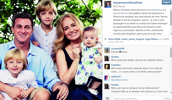 Mara Maravilha comprova: as mensagens de apoio a Angélica e Huck foram longe demais