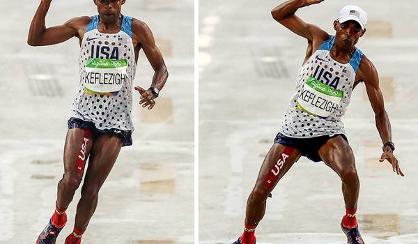 Maratonista tem reação incrível após tropeço na linha de chegada da Olimpíada do Rio