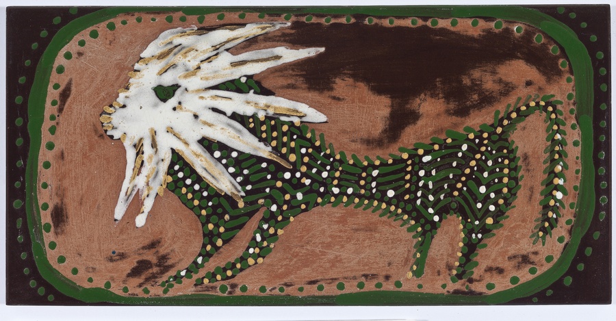 Maria Martins, Composição (leão), 1948; cerâmica industrial esmaltada Maria Martins, Composição (leão), 1948; cerâmica industrial esmaltada