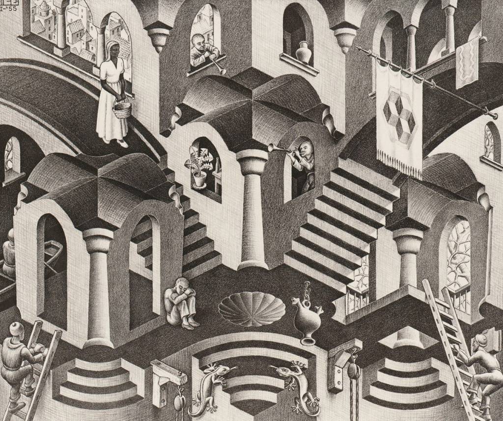 A litografia Côncavo e Convexo (1955): representação de construções impossíveis A litografia Côncavo e Convexo (1955): representação de construções impossíveis
