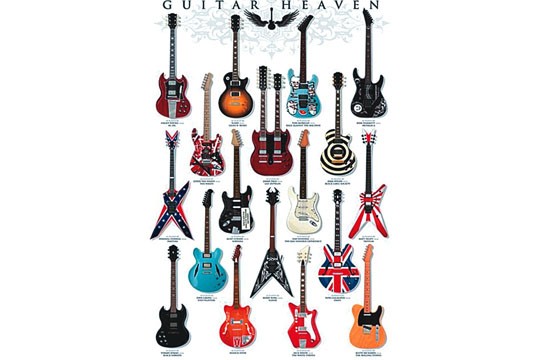 Pôster com imagens de guitarras