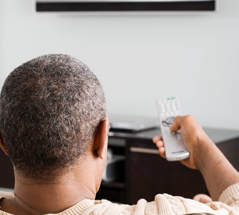 Man watching television