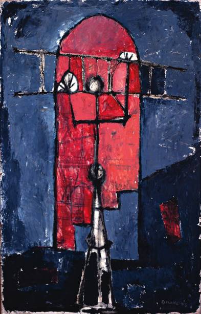 Composição 2, óleo de Paolo Rissone: tela foi feita em 1953 Composição 2, óleo de Paolo Rissone: tela foi feita em 1953