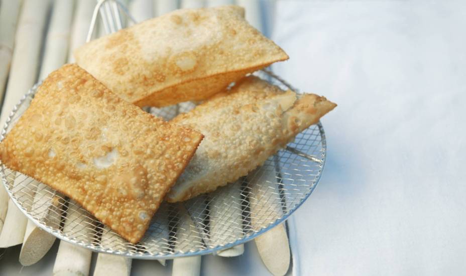 Pastéis de carne da Barraca do Zé, de José Hiromi Mori, na feira do Pacaembu