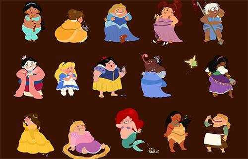 Princesas gordinhas da Disney fazem sucesso na web