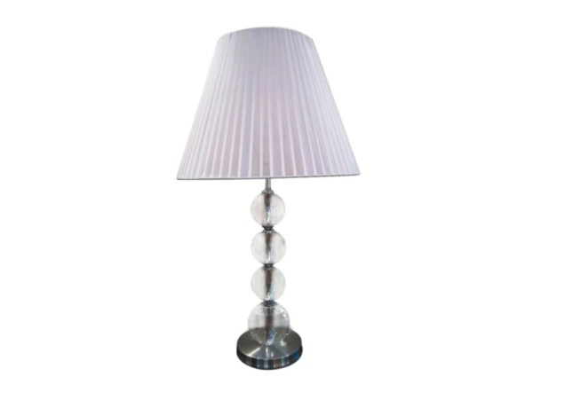 Abajur de cristal com cúpula de tecido Abajur de cristal com cúpula de tecido