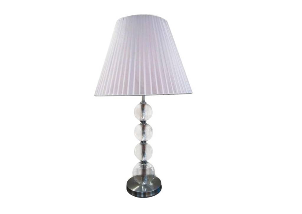Abajur de cristal com cúpula de tecido Abajur de cristal com cúpula de tecido