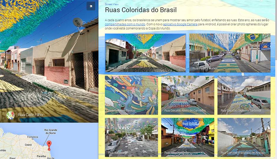 Copa do Mundo: Google Maps lança ferramenta para explorar ruas coloridas do Brasil