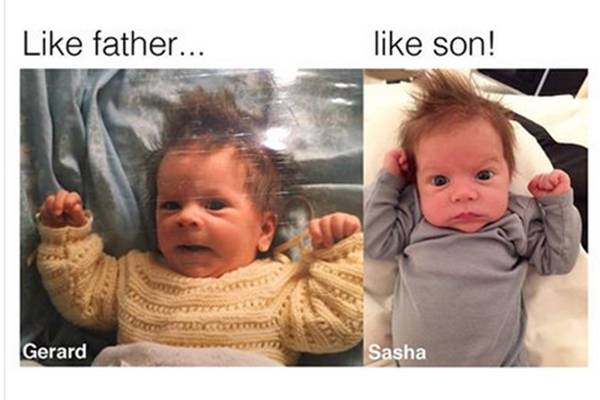 Shakira compara fotos do marido e do filho caçula em post na internet