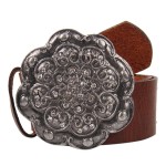 Cinto camel de couro com pedraria: de R$ 189,90 por R$ 132,90