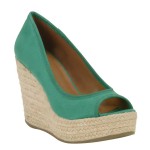 Peep toe espadrille plataforma esmeralda: de R$ 179,90 por R$ 125,90