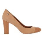 Scarpin natural de nobuck e couro: de R$ 219,90 por R$ 153,90
