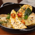 Mandioquinha assada: um dos petiscos (Fotos: Rafael Wainberg)