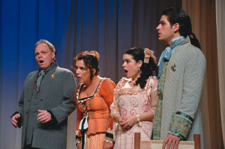 Élcio Romar, Renata Sabino, Janaína Prado e Marco Pigossi em As Eruditas: comédia de Molière Élcio Romar, Renata Sabino, Janaína Prado e Marco Pigossi em As Eruditas: comédia de Molière