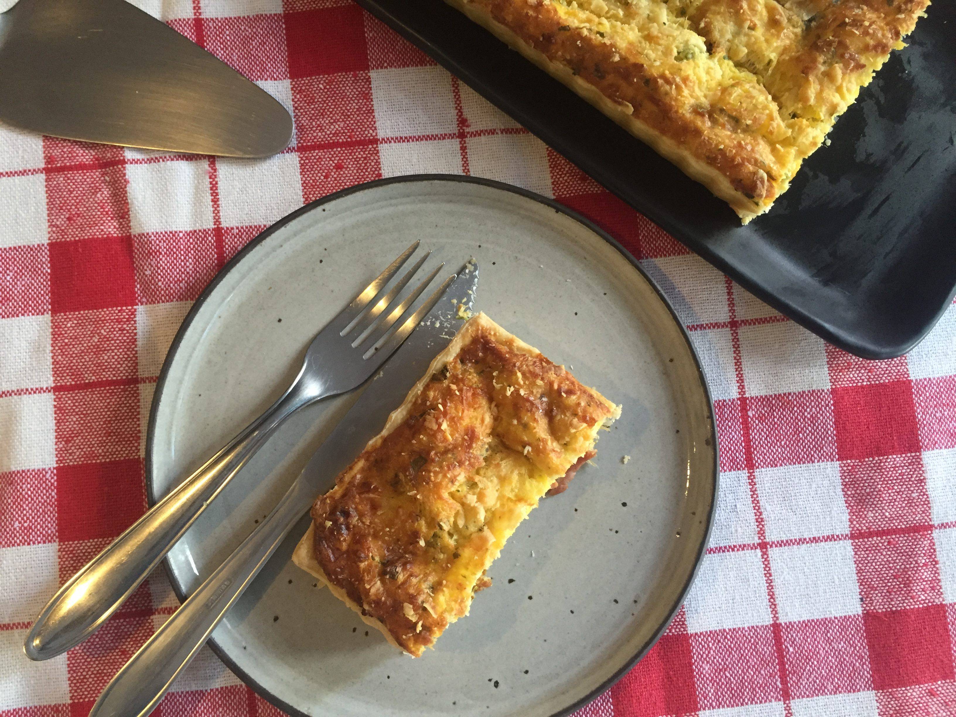 Torteria: torta de lingui&ccedil;a na cacha&ccedil;a com creme de milho verde e queijo