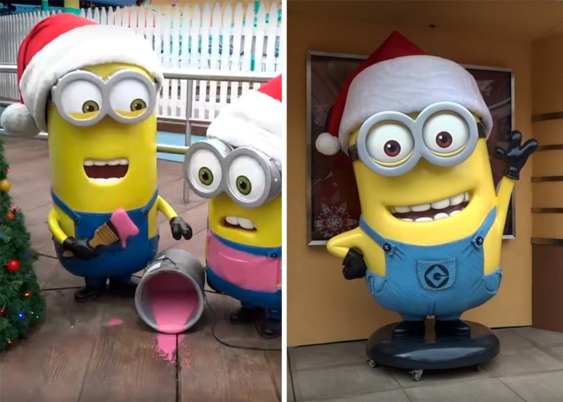 Minions estão prontos para o Natal da Universal Studios Hollywood