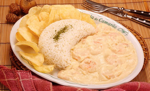 Camarão ao molho de catupiry