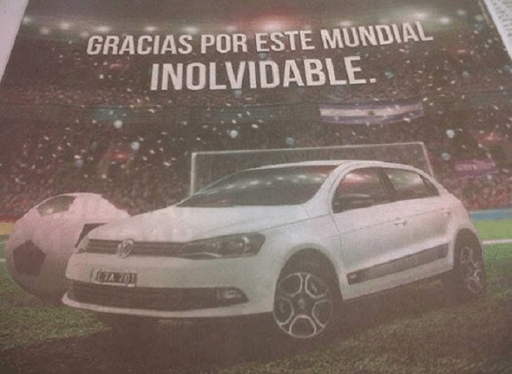 Volkswagen argentina faz piada com derrota brasileira na Copa