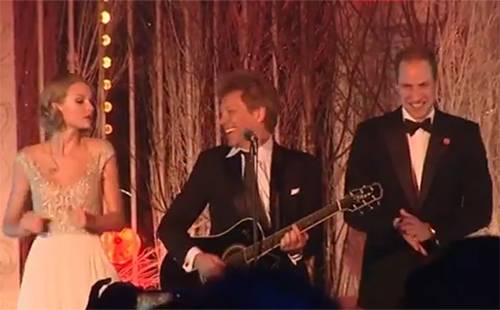 Príncipe William canta com Bon Jovi e Taylor Swift; assista ao vídeo