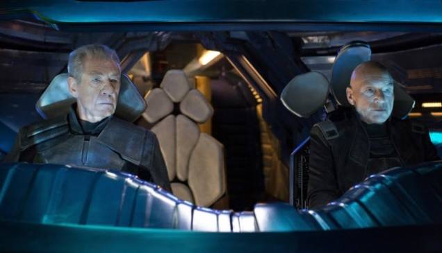 Magneto e Professor Xavier, interpretados por Ian McKellen e Patrick Stewart Magneto e Professor Xavier, interpretados por Ian McKellen e Patrick Stewart