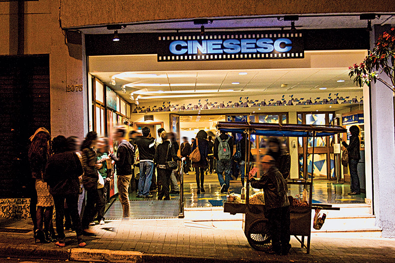 Fachada do CineSesc, na Rua Augusta