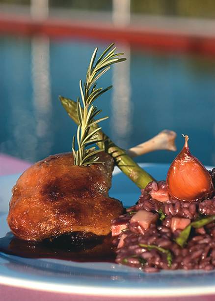 Confit de pato com risoto do Skye Confit de pato com risoto do Skye