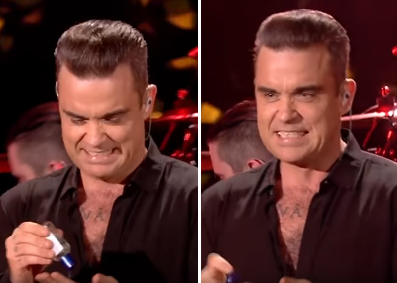 Robbie Williams provoca polêmica com atitude inusitada em show
