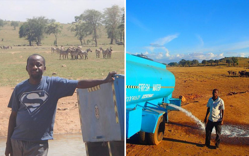Homem viaja horas para fornecer água limpa para animais selvagens