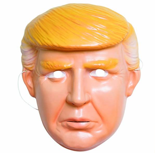 M&aacute;scara de pl&aacute;stico de Donald Trump. R$ 7,00.