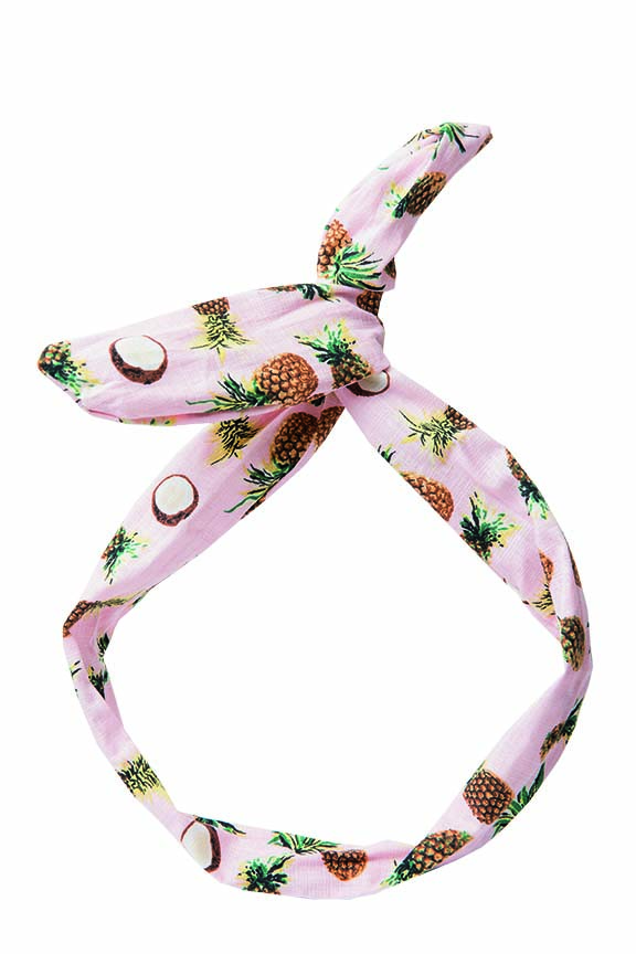 Tiara estampada com arame male&aacute;vel. R$ 22,40